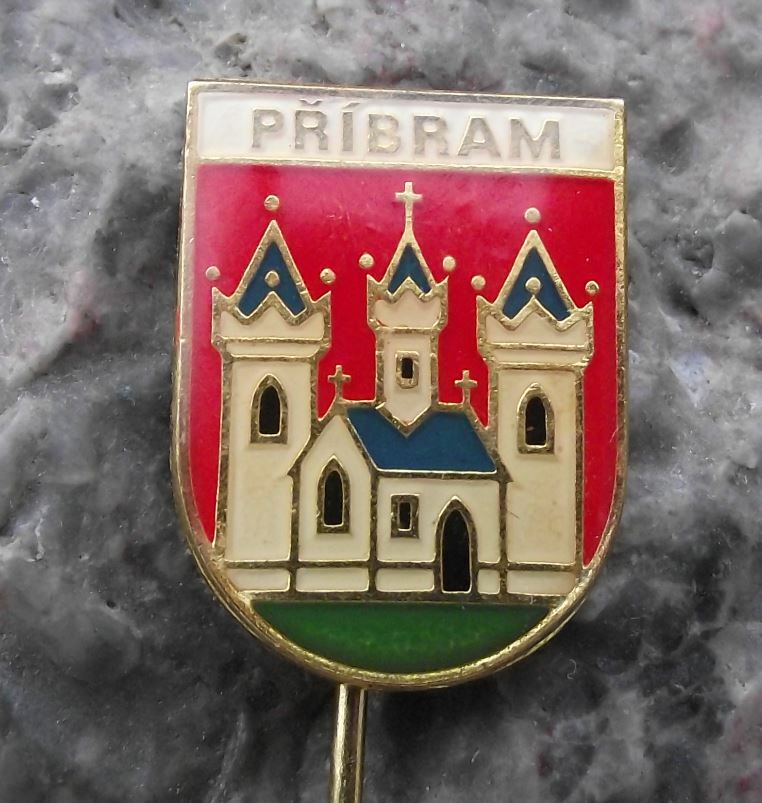 Antique Pribram Czech Heraldic Crest Coat of Arms Shield Souvenier Pin Badge - Badgecrazy
