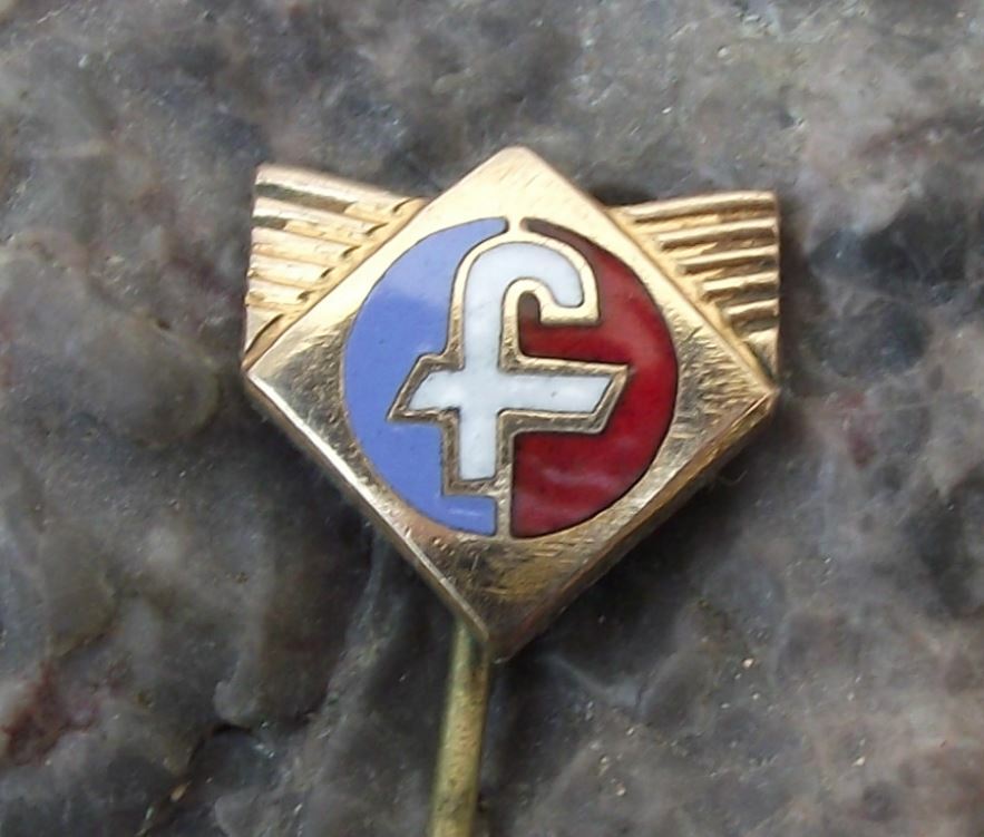 Antique Favorit Czech Sports Racing Bicycles Winged F Logo Cycling Pin Badge - Badgecrazy