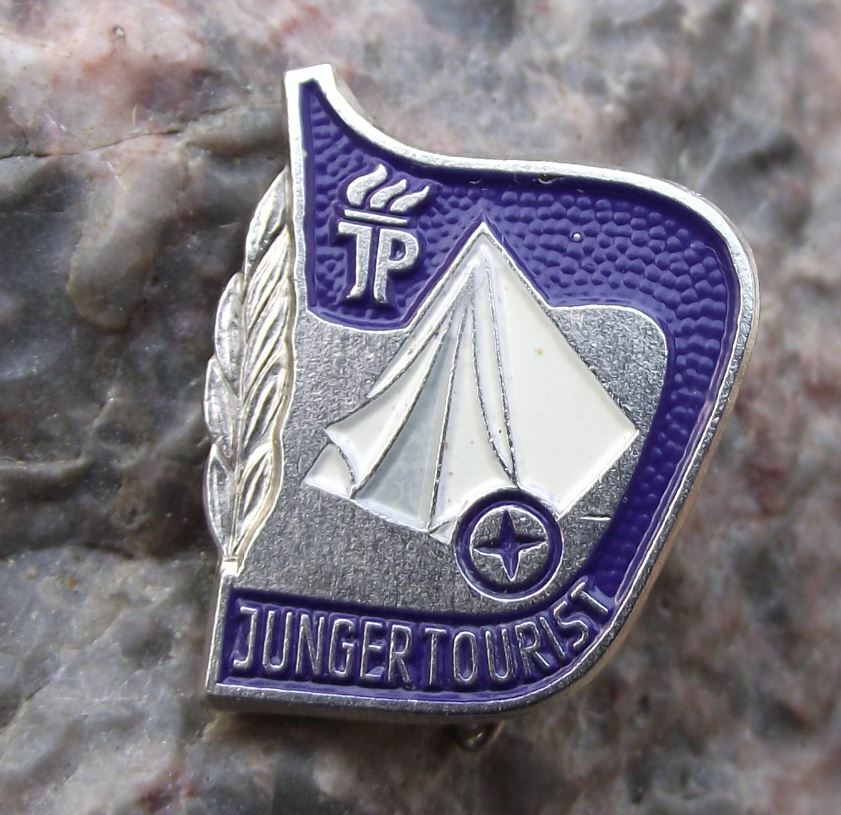 Miniature Thalmann Pioneer Young Tourist Camping Tent DDR Silver Metal Pin Badge - Badgecrazy