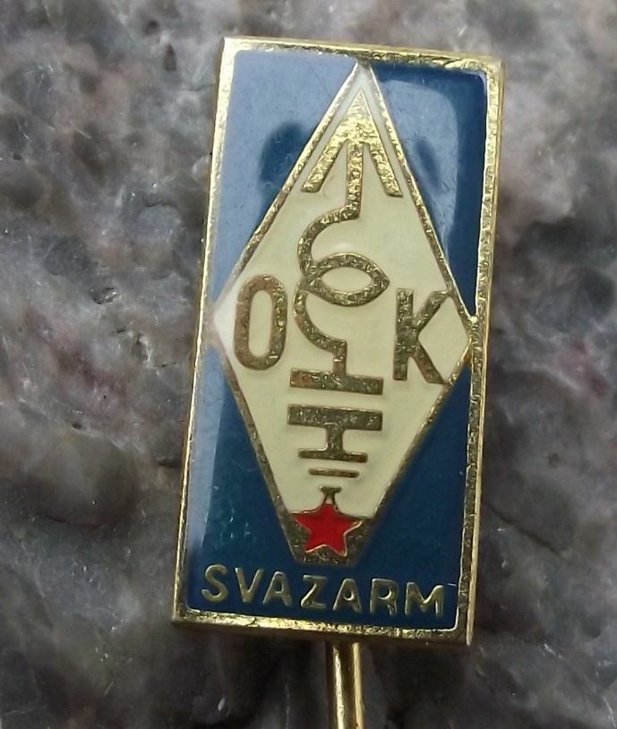 Vintage Svazarm Czech Symbol OK Army Reserve Military Radio Operator Pin Badge - Badgecrazy
