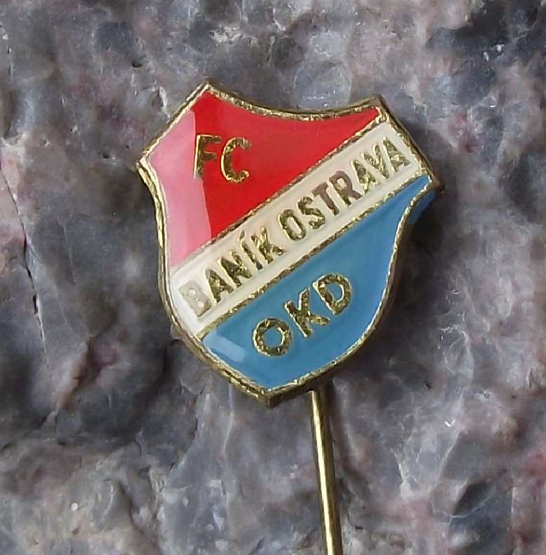 Vintage FC Banik Ostrava OKD Czech Football Team Club Soccer Shield Pin Badge - Badgecrazy