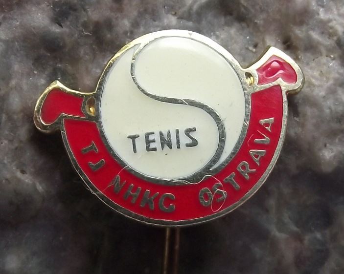 Vintage TJ NHKG Ostrava Tennis Club Ball Motif Club Membership Pin Badge - Badgecrazy