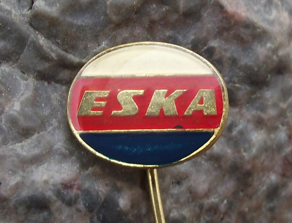 Vintage ESKA Bicycle Motorbike Factory Tri Colour Logo Cycle Bike Firm Pin Badge - Badgecrazy