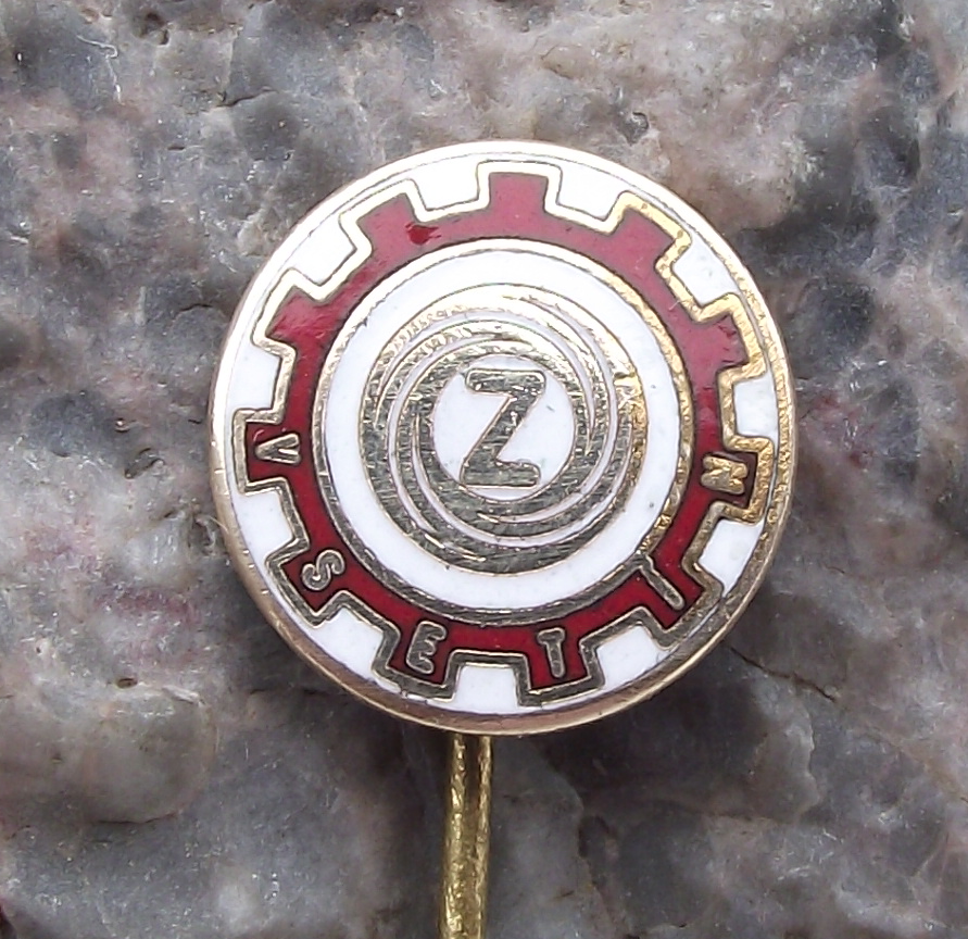 Vintage Ceska Zbrojovka Czech Guns CZ Weapons Factory Z logo Cog Pin Badge - Badgecrazy