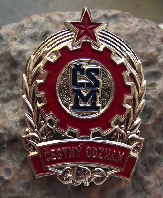 CSM Youth Organisation Badge Honour Honor Award Czechoslovakia Uniform Pin Badge - Badgecrazy