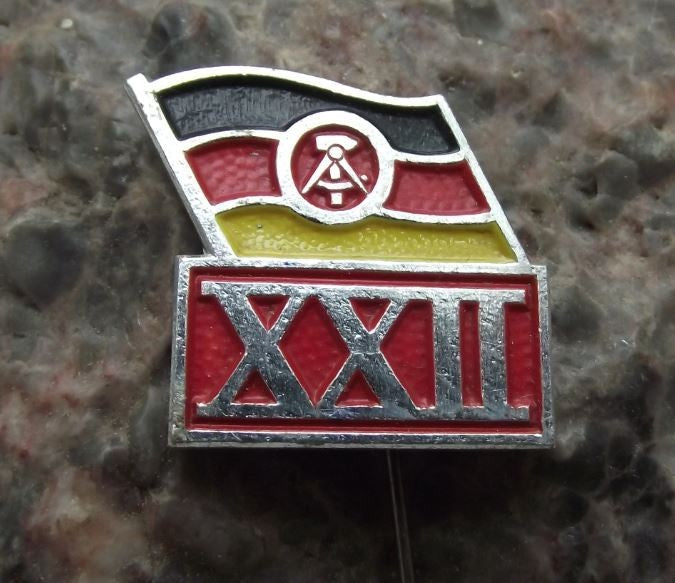 1971 East Germany DDR GDR 22nd Anniversary German GDR Commemorative Pin Badge - Badgecrazy