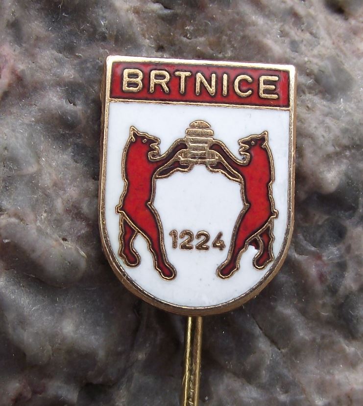 Antique Brtnice Czechoslovakia Official Coat of Arms Heraldic Crest Pin Badge - Badgecrazy