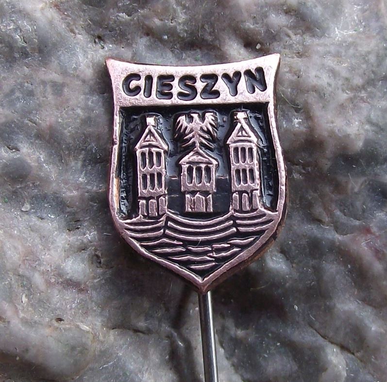 Antique Cieszyn City Poland Heraldic Crest Castle Teschen Coat of Arms Pin Badge - Badgecrazy