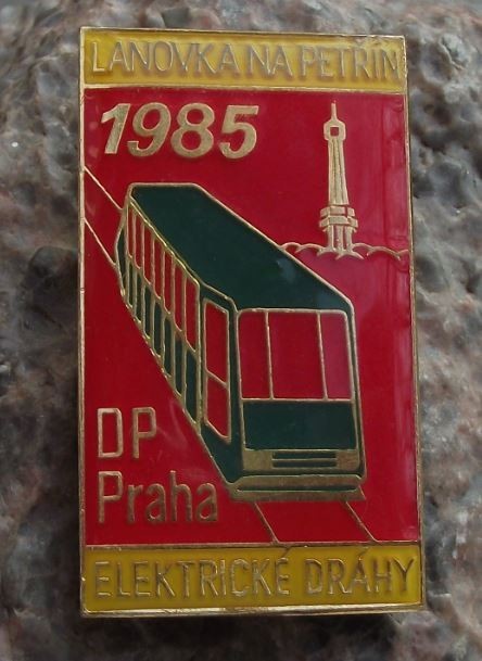 1985 Petrin Prague Funicular Cliff Cable Railway Lanovka Grand Opening Pin Badge - Badgecrazy