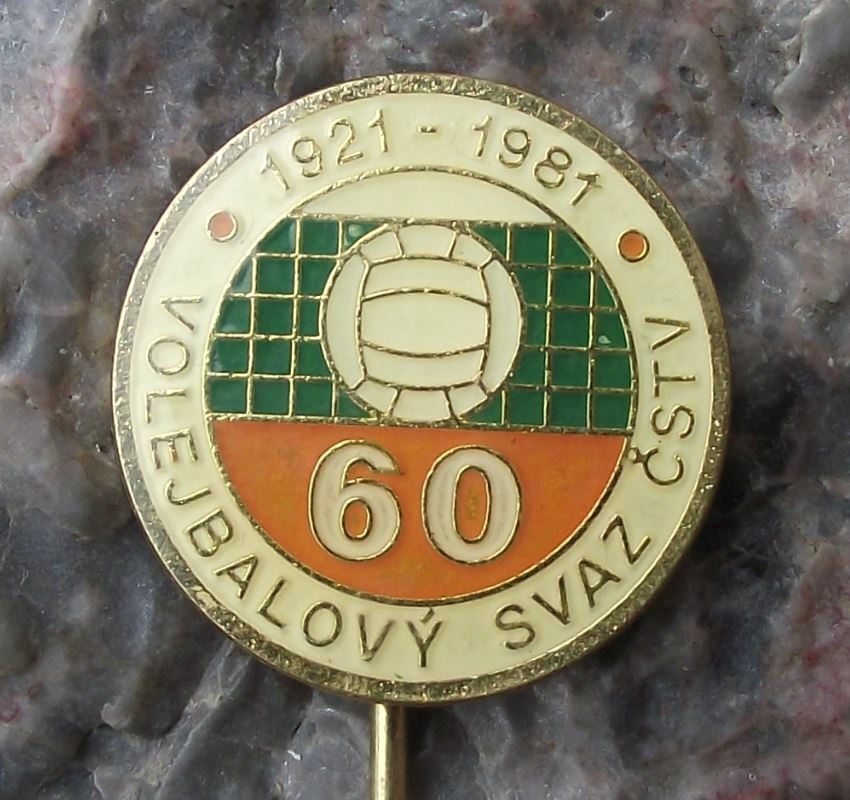 1981 Czech Volleyball Volley Ball Association 60th Anniversary CSTV Pin Badge - Badgecrazy