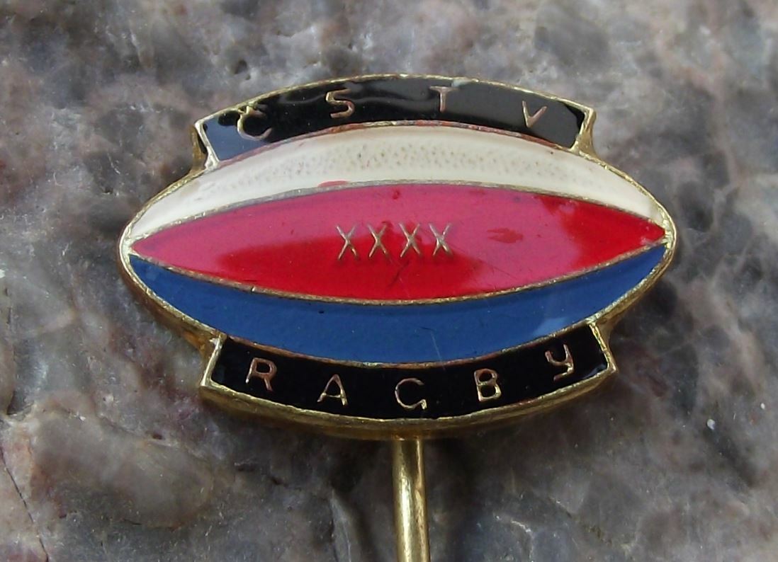 Vintage CSTV Rugby Association Czechoslovakia 40th Anniversary Pin Badge - Badgecrazy