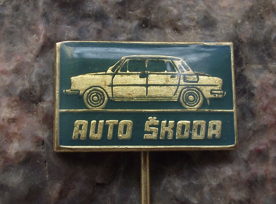 Antique Vintage Skoda Auto Model 1100MB Mlada Boleslav Car Advertising Pin Badge - Badgecrazy