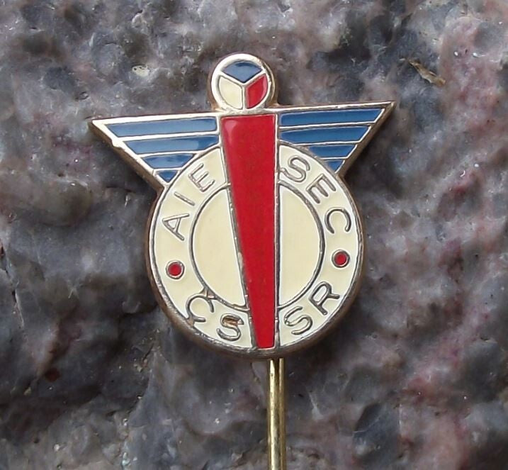 Vintage AIESEC Student Travel Volunteer Work CSSR Czechoslovakia Pin Badge - Badgecrazy