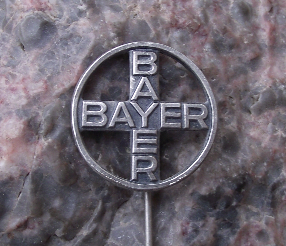 Vintage Bayer German Germany Pharmaceutical Biotechnology Company Logo Pin Badge - Badgecrazy