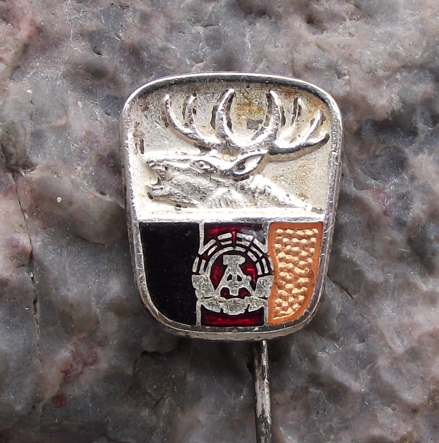 Vintage East Germany DDR GDR Hunting Association Society Stag Members Pin Badge - Badgecrazy