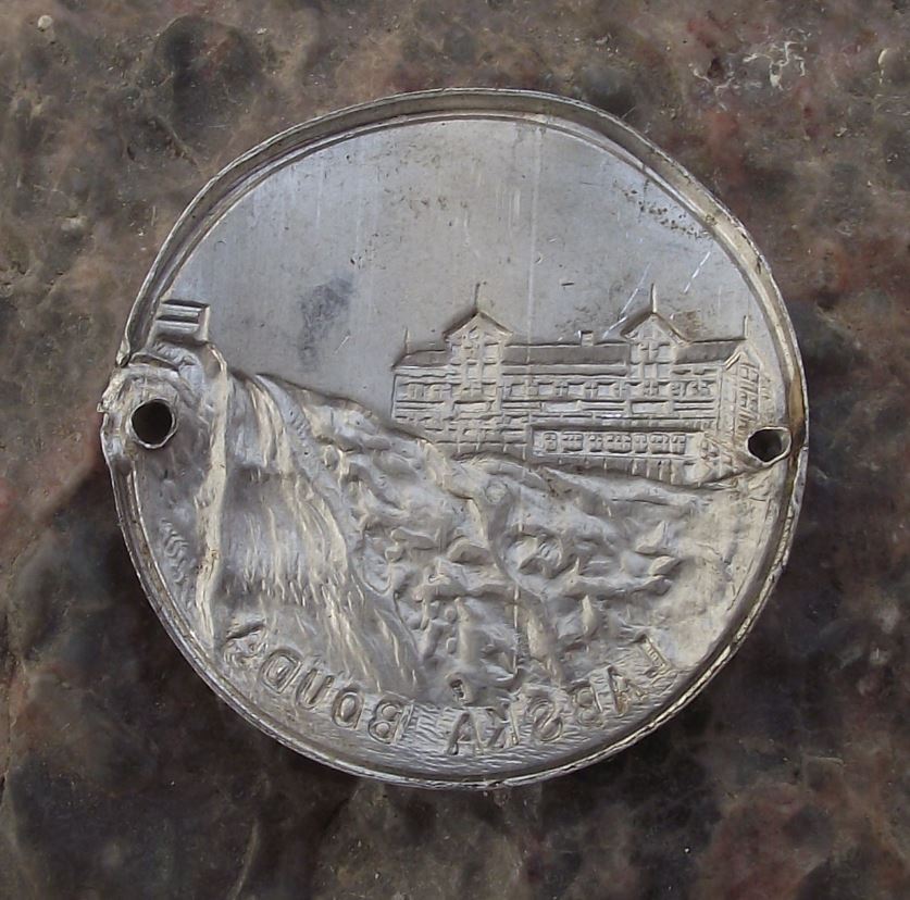 Labska Bouda Krkonose Mountains Walking Lodge Stick Shield Plate Stocknagel - Badgecrazy