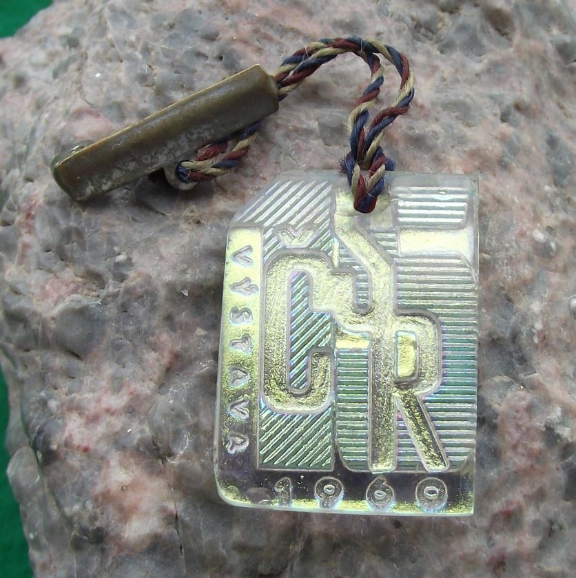 1960 Czechoslovakia CSR Great Exhibition Glass Pendant Pin Badge - Badgecrazy