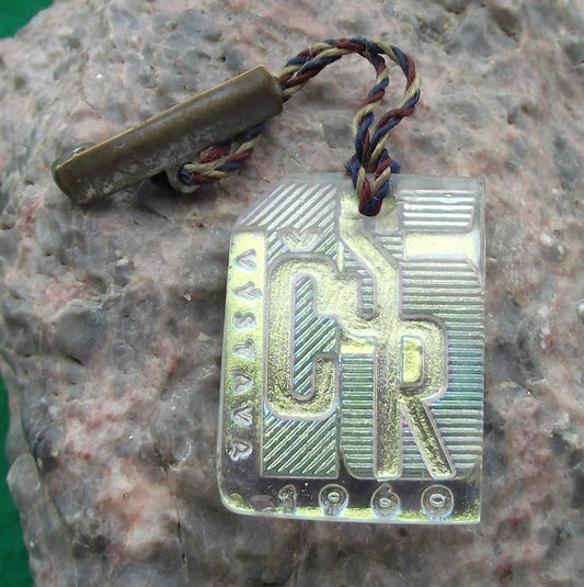 1960 Czechoslovakia CSR Great Exhibition Glass Pendant Pin Badge - Badgecrazy