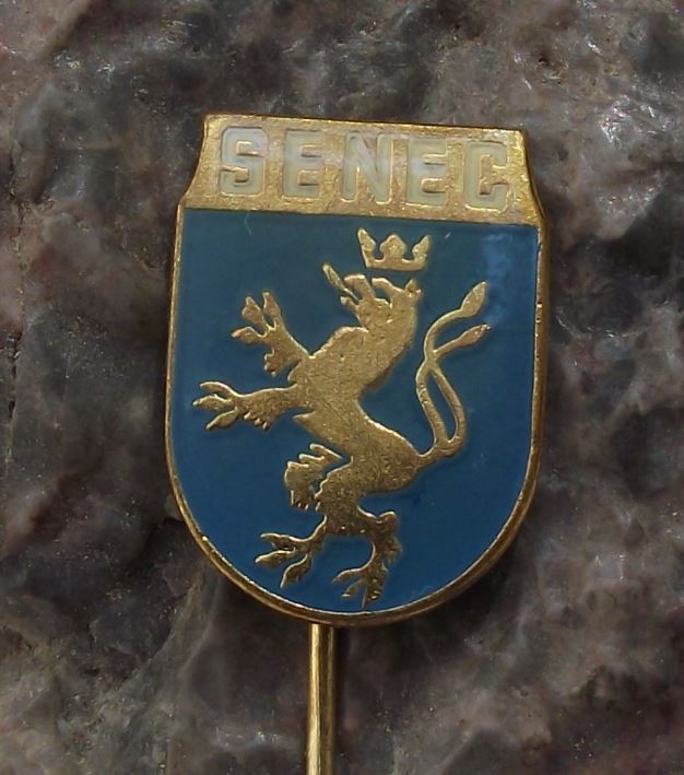 Senec Crowned Lion Official Czech Town Heraldic Shield Coat of Arms Pin Badge - Badgecrazy