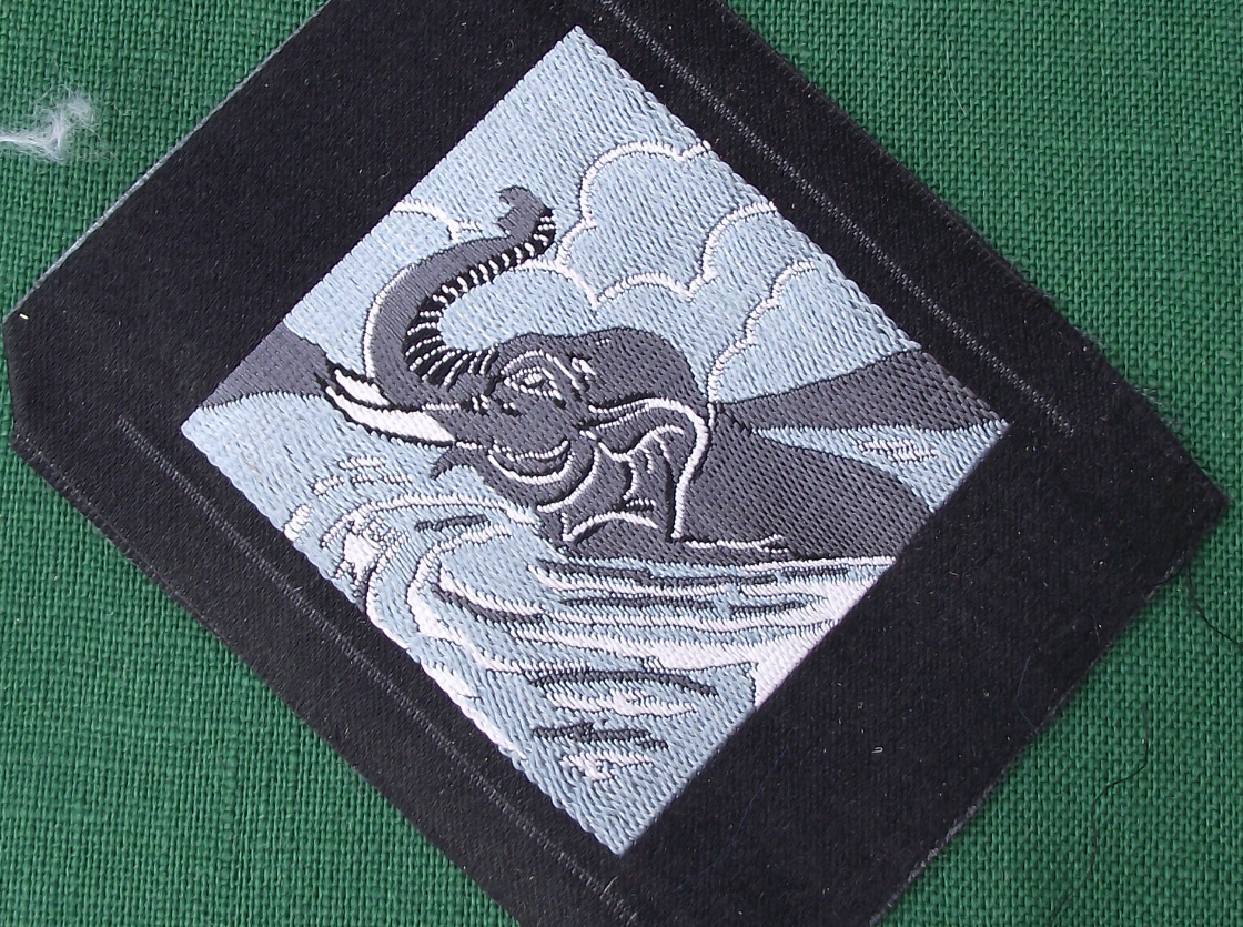 1985 Thailand Thai Scouting Scouts Association District Silk Patch Swim Elephant - Badgecrazy