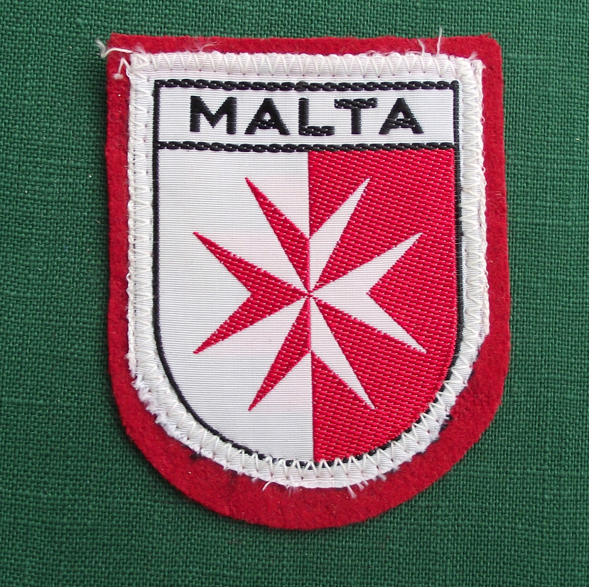 1980s Malta Maltese Cross National Emblem Shield Sew on Clothes Patch - Badgecrazy