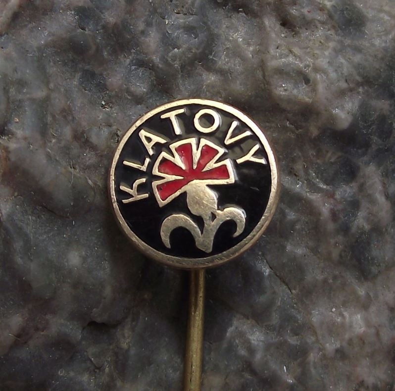 Klatovy Klattau Czech Town Red Carnation Communist Party Flower Symbol Pin Badge - Badgecrazy