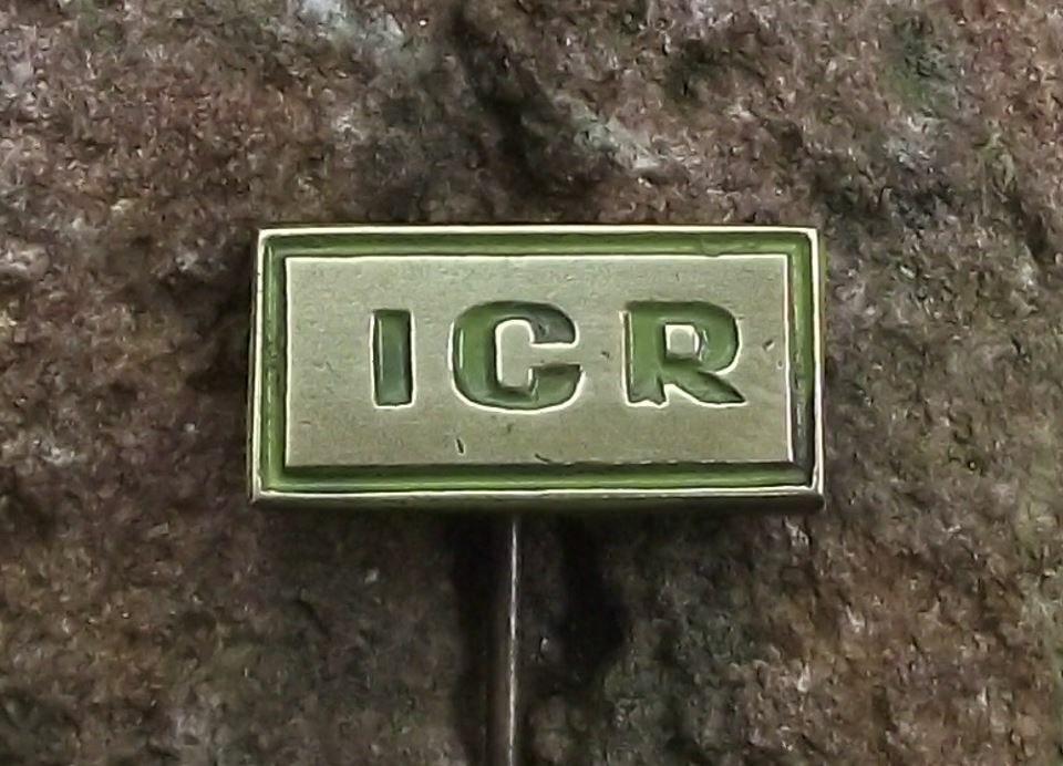 Vintage ICR Initials Logo Company Pin Badge - Badgecrazy