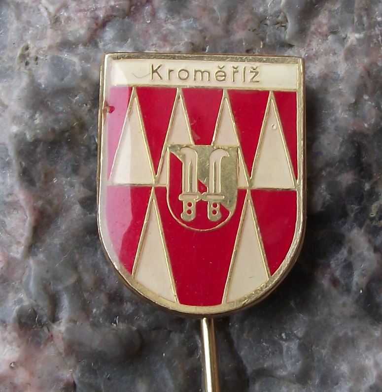 Kromeriz Kremsier Billhook Official Crest City Coat of Arms Heraldic Pin Badge - Badgecrazy