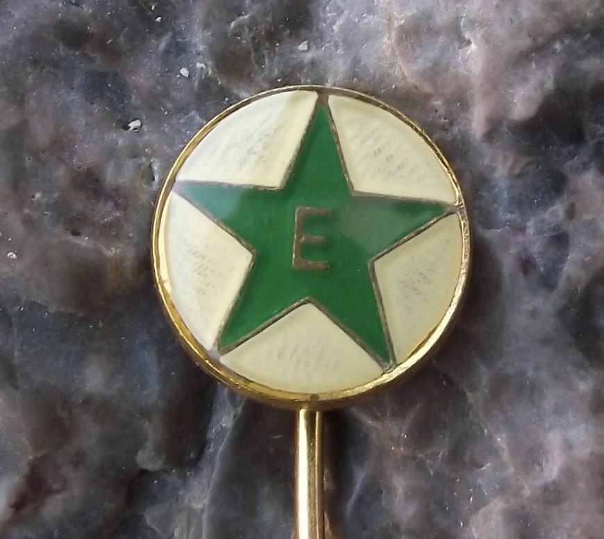 Antique Esperanto Language Association Club Members Letter E Star Pin Badge - Badgecrazy