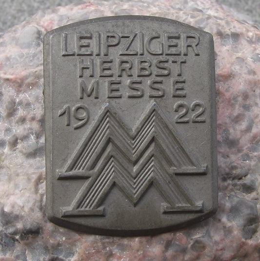 1922 Leipzig Messe East Germany DDR Expo Trade Fair MM Logo Numbered Pin Badge