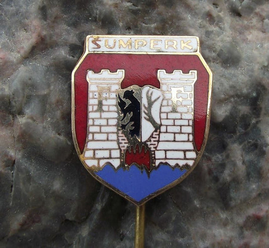 Antique Sumperk Czechoslovakia Coat of Arms Heraldic Crest Pin Badge - Badgecrazy