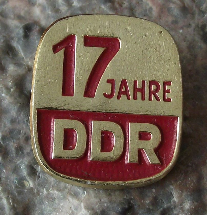 1966 East Germany DDR GDR 17th Anniversary German GDR Commemorative Pin Badge - Badgecrazy