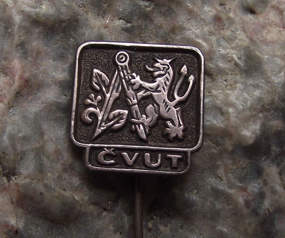 CVUT Prestigious Technical Engineering Maths University Prague Student Pin Badge - Badgecrazy