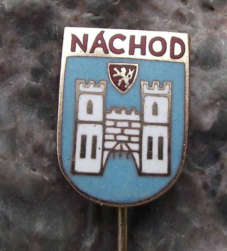 Antique Nachod Heraldic Crest Czech Castle Coat of Arms Tourist Pin Badge - Badgecrazy