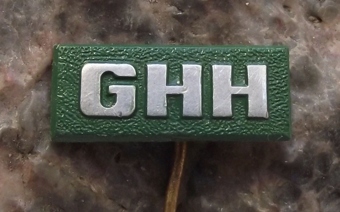 GHH Fahrzeuge Mining Machines Germany Advertising Coal Engineering Pin Badge - Badgecrazy