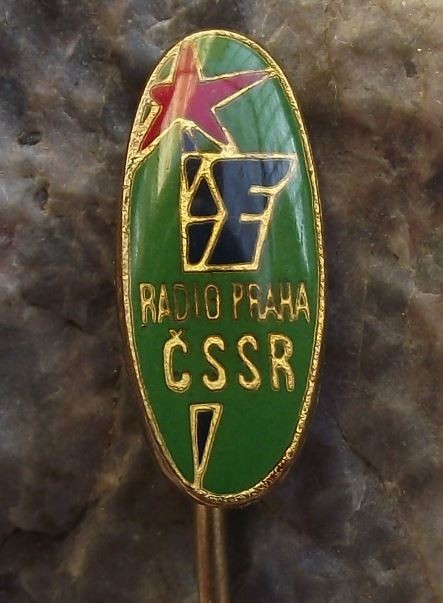 Vintage Radio Prague Praha Transmitter Broadcasting Tower Mast Logo Pin Badge - Badgecrazy