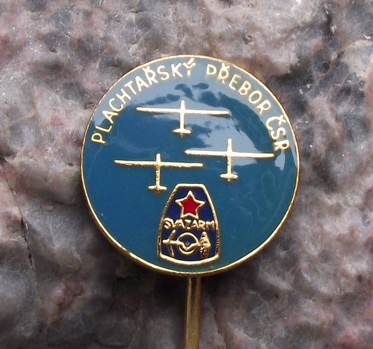 Vintage Svazarm Glider Gliding Championships Club Army Air Cadets Pin Badge - Badgecrazy