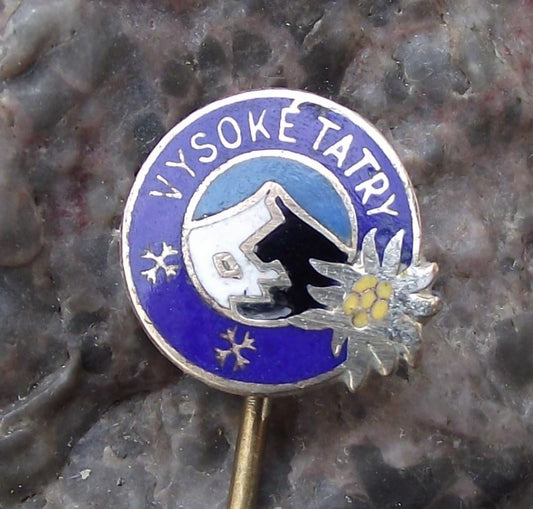 Vintage Vysoke Tatry High Tatra Mountain Edelweiss Czech National Park Pin Badge