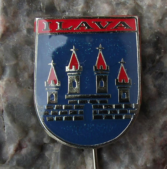 Antique Ilava Slovakia Heraldic Crest Castle Coat of Arms Souvenier Pin Badge - Badgecrazy
