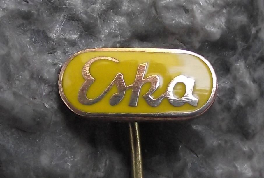 Vintage ESKA Bicycle & Motorbike Works Script Logo Cycle Bike Company Pin Badge - Badgecrazy