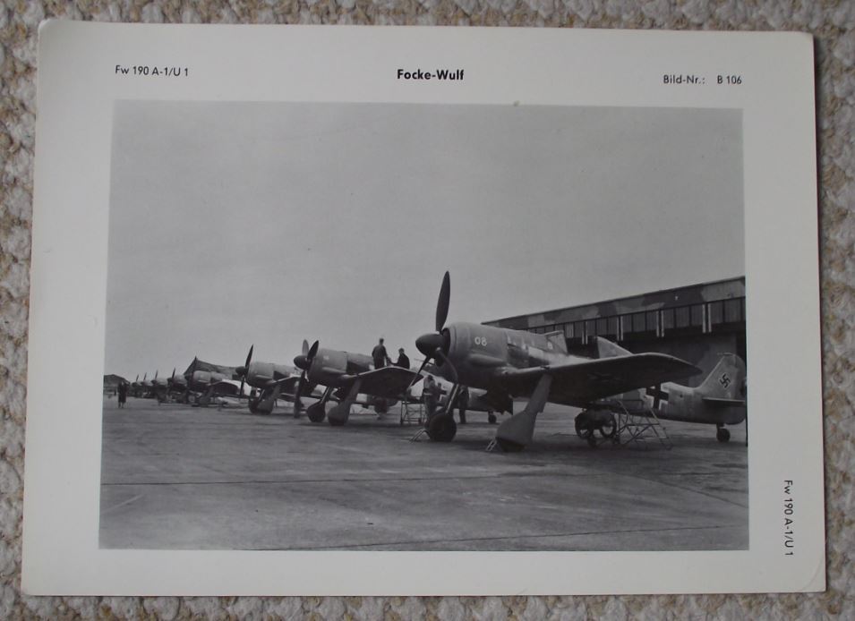1974 Focke Wulf Fw 190 WW2 Luftwaffe Squadron WWII Aircraft Photographic Plate - Badgecrazy