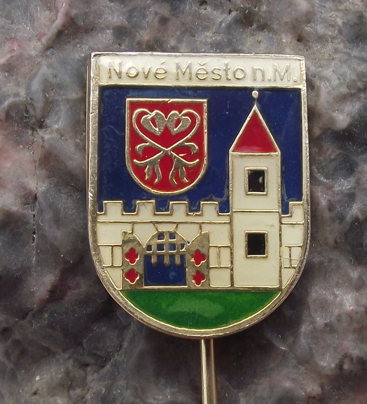 Nove Mesto na Moravia Czechoslovakia Heraldic Shield Coat of Arms Pin Badge - Badgecrazy