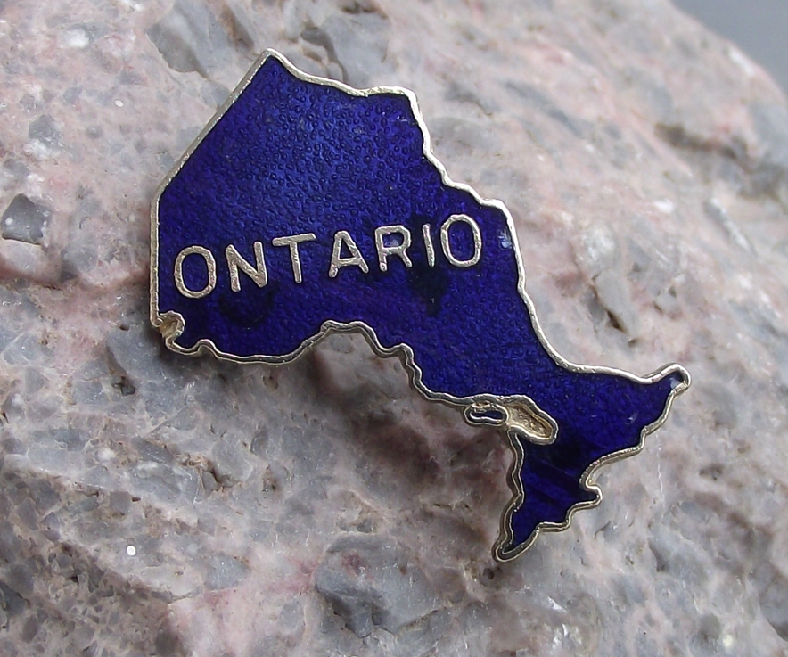 Canada State of Ontario Land Border Shaped Canadian Map Pin Badge - Badgecrazy