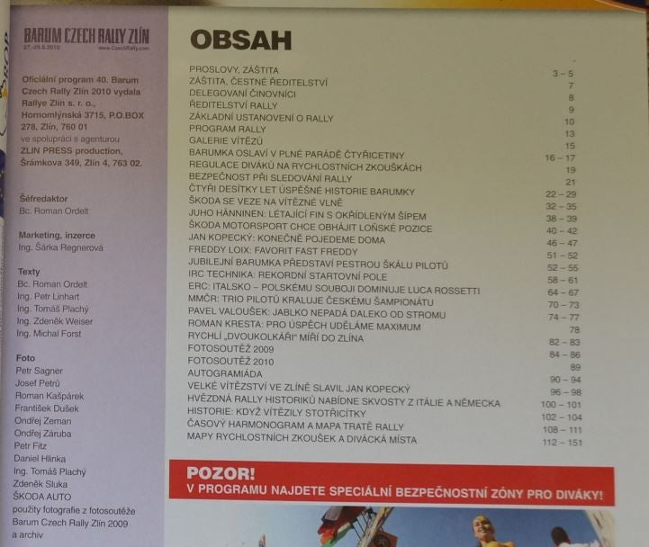 2010 Barum Czech Rally IRC Intercontinental Challenge European FIA Race Program - Badgecrazy