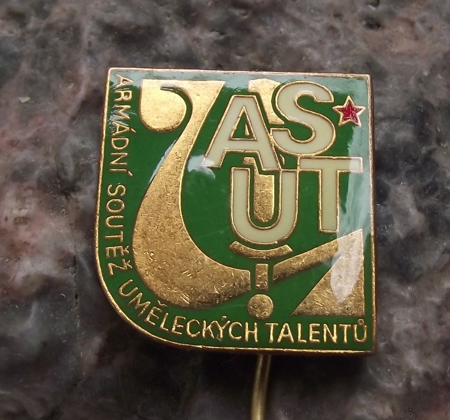 Czechoslovakia Army Competition Musical Talent Musician Sword & Star Pin Badge - Badgecrazy