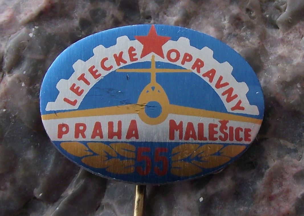 1970 Czech MOD Air Force Aircraft Repair Facility Malesice Mig 15 Pin Badge - Badgecrazy