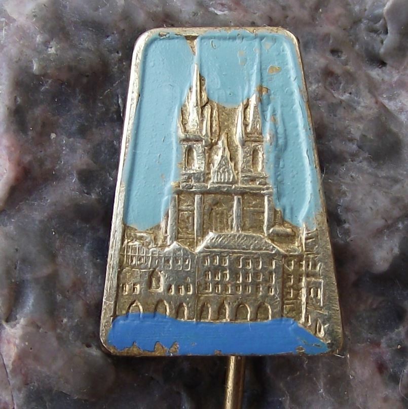 Antique Prague Praha Old Town Square St Nicholas Church Tourist Pin Badge - Badgecrazy