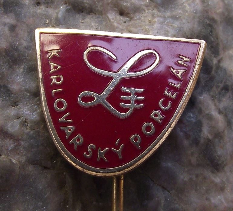 Antique Thun Karlovarsky Czech Porcelan Porcelain Ceramics Factory Pin Badge