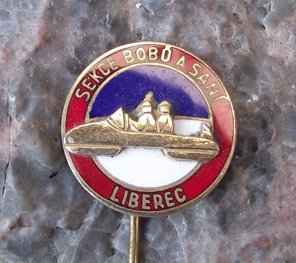 Vintage Sled Bob Klub Liberec Czech Bobsled Bobsleigh Club Members Pin Badge - Badgecrazy