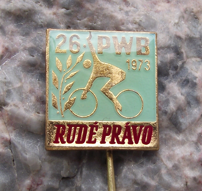 1973 WBP International Bicycle Peace Bike Race Rude Pravo Cycle PBW Pin Badge - Badgecrazy